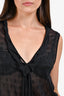 Fendi Black Sheer Neck Tie Sleeveless Top Size 44
