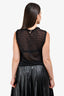 Fendi Black Sheer Neck Tie Sleeveless Top Size 44