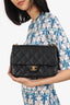 Pre-Loved Chanel™ 2023 Black Caviar Quilted Mini Sweetheart Flap Black