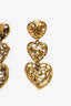 Oscar de la Renta Gold Tone Heart Drop Earrings