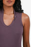 Brunello Cucinelli Purple Cotton Blend Ribbed Scoop Neck Tank Top Size XS