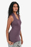 Brunello Cucinelli Purple Cotton Blend Ribbed Scoop Neck Tank Top Size XS