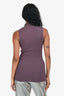 Brunello Cucinelli Purple Cotton Blend Ribbed Scoop Neck Tank Top Size XS