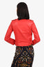 Allsaints Red Leather Biker Jacket Size 4
