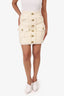 Balmain Cream Frayed Hem Mini Skirt Size 34