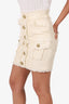 Balmain Cream Frayed Hem Mini Skirt Size 34
