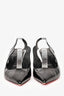 Christian Louboutin Black Patent Leather Slingback Heels Size 40 (As Is)
