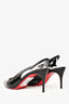Christian Louboutin Black Patent Leather Slingback Heels Size 40 (As Is)