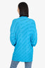Balenciaga Blue All-Over Logo Oversized Ribbed Knit Sweater Size 2