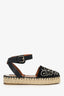 Valentino Black Suede Stud Espadrilles Size 38