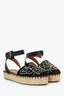 Valentino Black Suede Stud Espadrilles Size 38