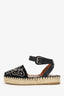 Valentino Black Suede Stud Espadrilles Size 38
