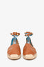 Valentino Brown Leather Rockstud Strappy Espadrilles Size 38