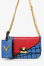 Valentino Blue/Red Leather Superhero Shoulder Bag