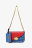 Valentino Blue/Red Leather Superhero Shoulder Bag
