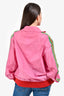 Gucci Pink/Red GG Logo Zip Up Windbreaker Size S