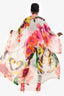 Camilla Cream Multicolour Silk Floral Embellished Kimono Est. Size O/S