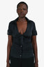 Gucci Vintage Black Silk Button Down Top Size 42