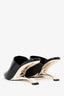 Alexander McQueen Black Leather Arc Slide Sandals Size 39.5