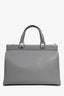 Gucci Grey Grained Leather Interlocking G Horsebit Zumi Medium Tote with Strap