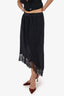 Zadig & Voltaire Black Star Print Lace Trimmed Midi Skirt Estimated Size S