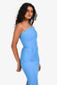 Roland Mouret Blue Cotten/Linen Strapless Midi Dress Est. Size XS