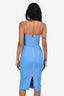 Roland Mouret Blue Cotten/Linen Strapless Midi Dress Est. Size XS