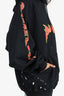 Balenciaga Black Rock Flame Logo Print Destruction Hoodie Size 2 Mens