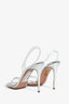 Aquazzura Silver Metallic PVC Heels Size 39