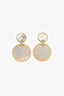 David Yurman 18K Yellow Gold Mother of Pearl DY Elements Double Drop Earrings