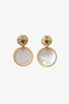 David Yurman 18K Yellow Gold Mother of Pearl DY Elements Double Drop Earrings