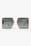 Christian Dior White/Gold Tone Square Framed Sunglasses