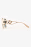 Christian Dior White/Gold Tone Square Framed Sunglasses