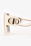 Christian Dior White/Gold Tone Square Framed Sunglasses