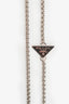Prada Silver Tone Triangle Logo Airpod Chain