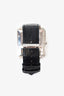 Piaget 18K White Gold Diamond Black Tie Maunual Winding Crocodile Leather Strap Watch