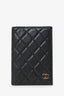 Pre-Loved Chanel™ 2018 Black Caviar Leather Quilted CC Passport Holder