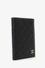 Pre-Loved Chanel™ 2018 Black Caviar Leather Quilted CC Passport Holder