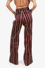 Zimmermann Black/Red Striped Wide Leg Pants Size 1