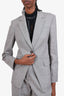 Brunello Cucinelli Grey Wool Beaded Two Piece Suit Size 38