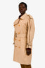 Burberry Vintage Beige Double Breasted Trench Coat Est. Size M