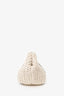 Brunello Cucinelli White/Brown/Black Small Crochet Regimental Straw Effect Pouch with Strap