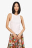 Citizens of Humanity White Ribbed Knit Tank Top Size M