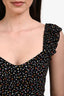Reformation Black Multi Polkadot Top Size 0