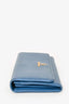 Prada Blue Saffiano Leather Long Wallet (As Is)