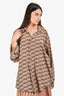 Balenciaga 2022 Brown Silk BB Button Down Shirt Size 38 Mens