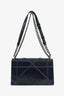 Christian Dior Navy Crackled Patent Diorama Shoulder Bag