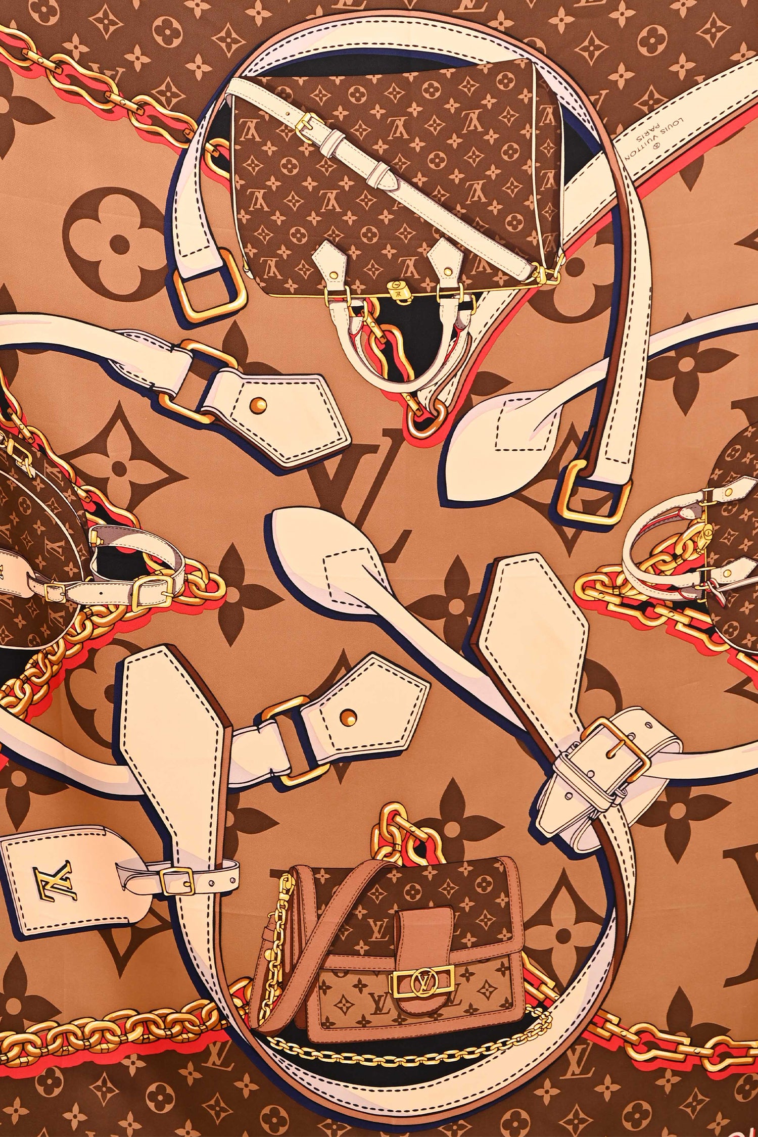 Louis Vuitton Monogram Silk Chain Print Square Scarf – Mine & Yours