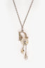 Christian Dior Silver Toned D Flower Pendant Necklace (As Is)