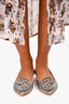 Sophia Webster Grey Metallic Crystal Embellished Butterfly Wings Flats Size 38